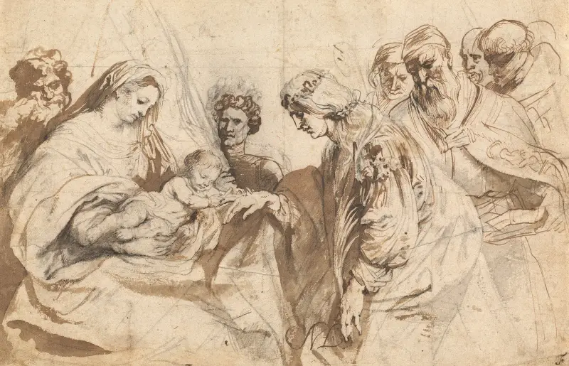 The Mystic Marriage of Saint Catherine av Anthony van Dyck