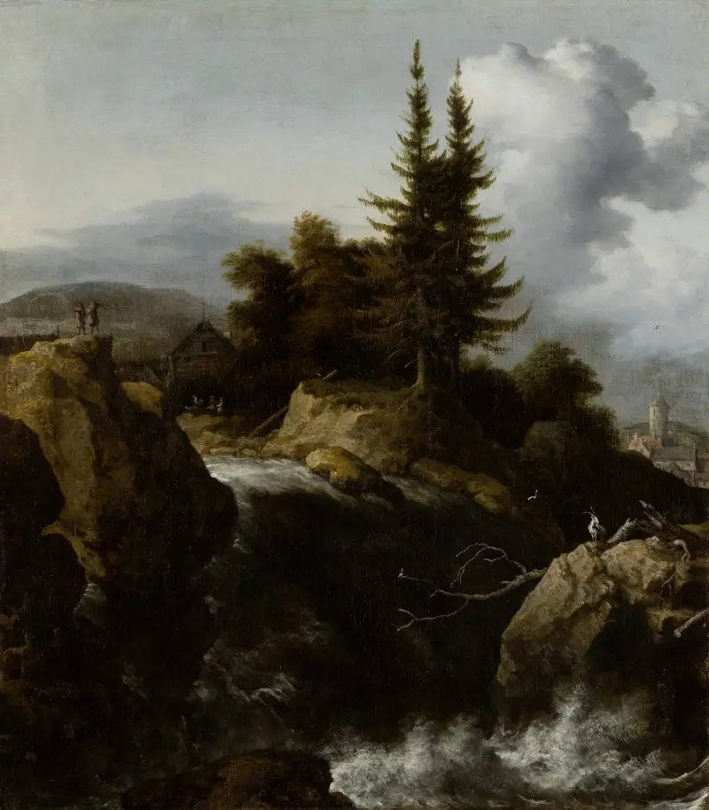 Pejzaż z wodospadem, 1650, Allaert van Everdingen