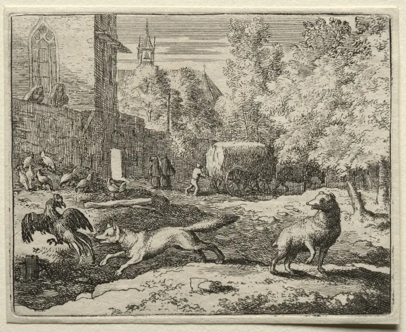 Reineke Fuchs auf der Hühnerjagd von Allaert van Everdingen