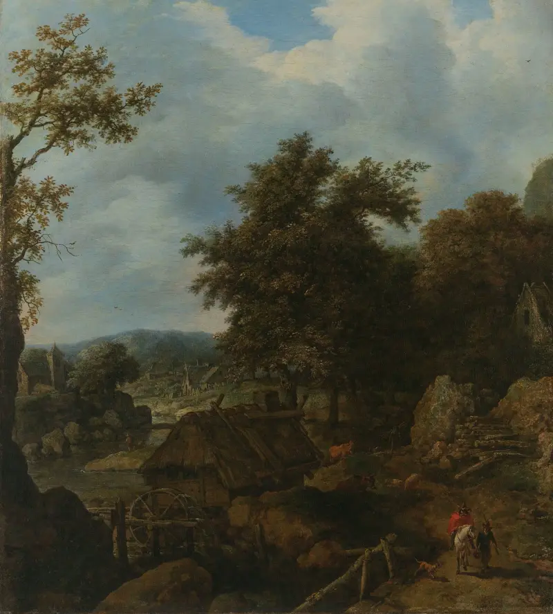Swedish Landscape with a Water Mill av Allaert van Everdingen