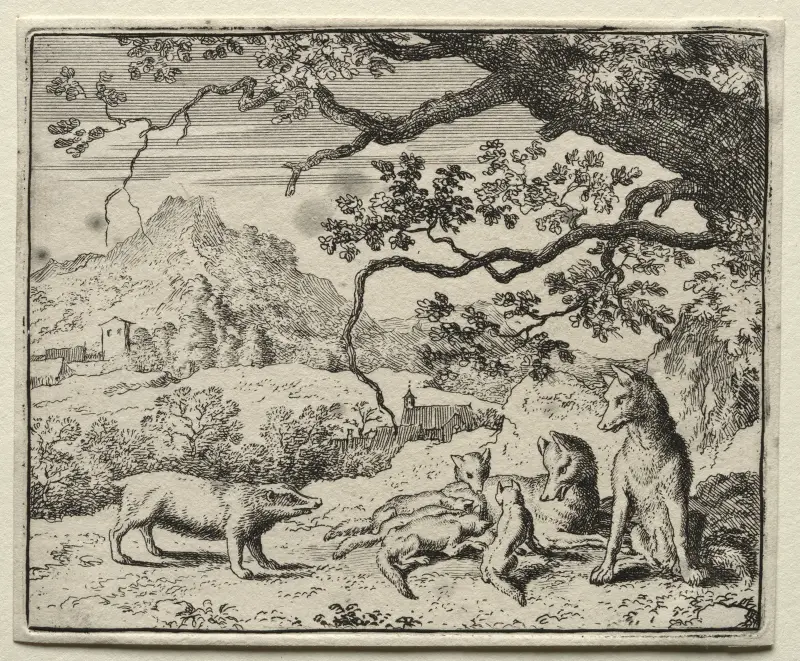 The Badger Calls Reynard to Court av Allaert van Everdingen