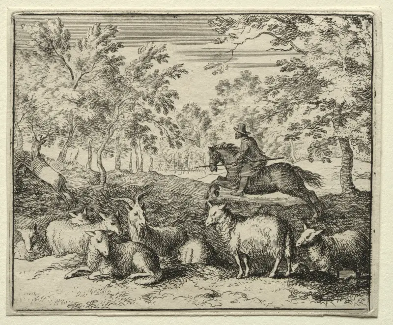 The Chase of the Stag av Allaert van Everdingen