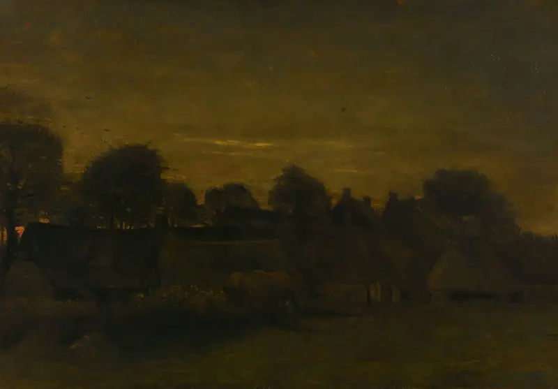 Farming Village at Twilight av Vincent van Gogh
