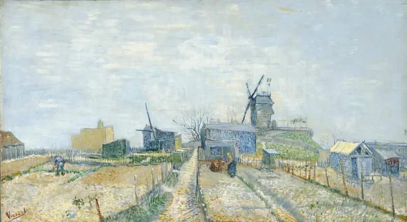 Montmartre; mills and vegetable gardens av Vincent van Gogh
