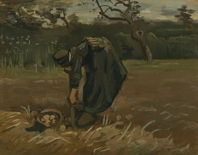 Peasant Woman Digging Potatoes av Vincent van Gogh