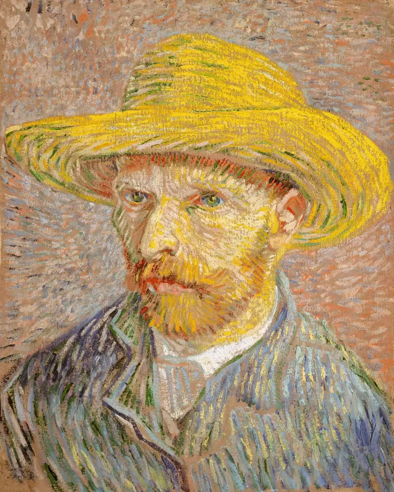 Selbstbildnis mit Strohhut, 1887 – Nr. 1 von Vincent van Gogh