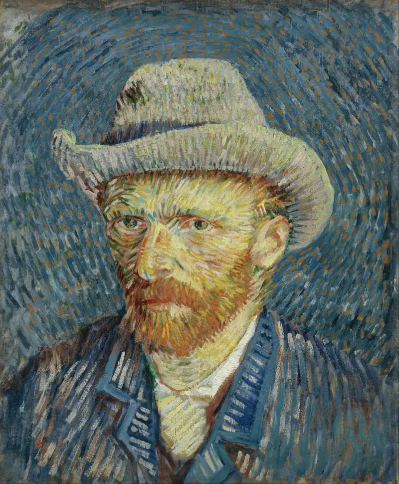 Autoportret w szarym filcowym kapeluszu, Vincent van Gogh