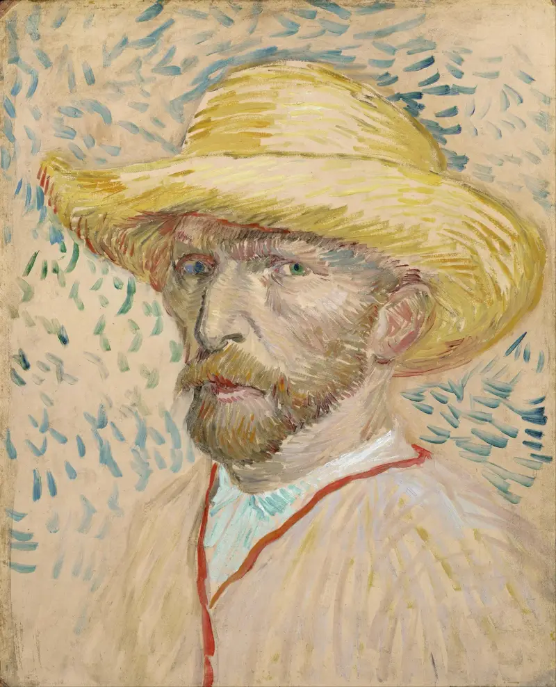 Autoportrét se slaměným kloboukem, 1887 – č. 2, Vincent van Gogh