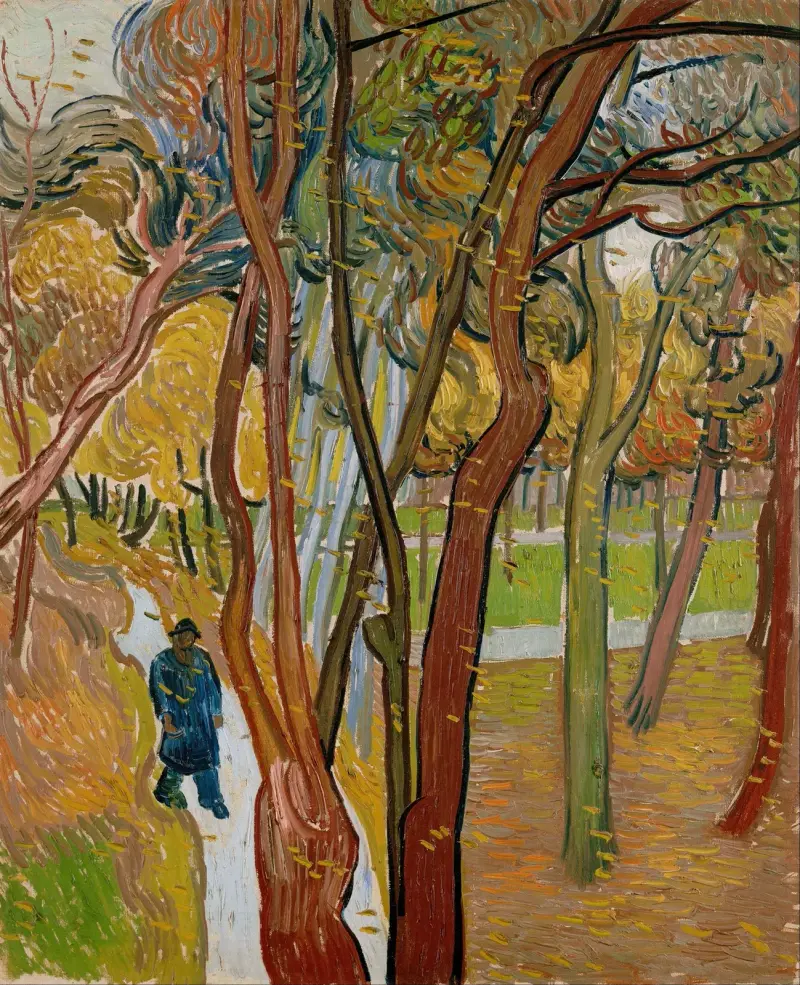 Trädgården vid Saint-Paul-sjukhuset (Lövens fall) – nr 2 av Vincent van Gogh