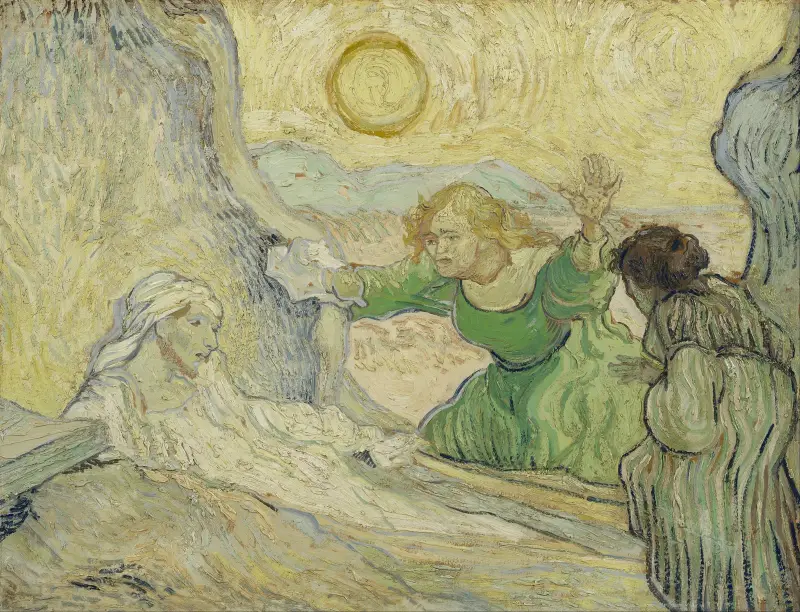The raising of Lazarus (after Rembrandt) av Vincent van Gogh