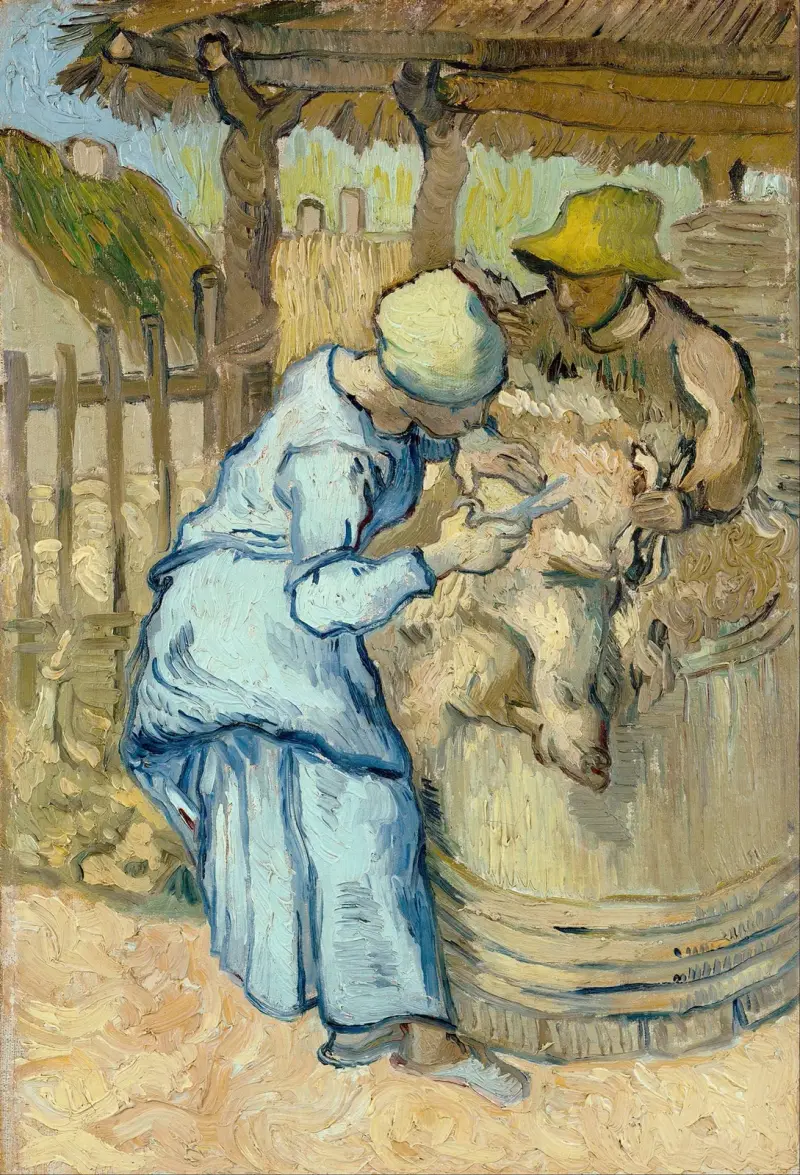 Střihačka ovcí (podle Milleta), Vincent van Gogh