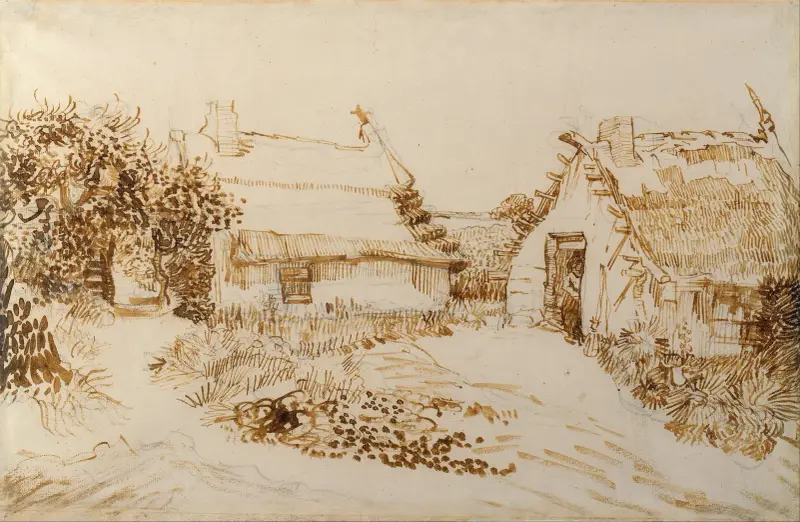 Two Cottages at Saintes-Maries-de-la-Mer av Vincent van Gogh