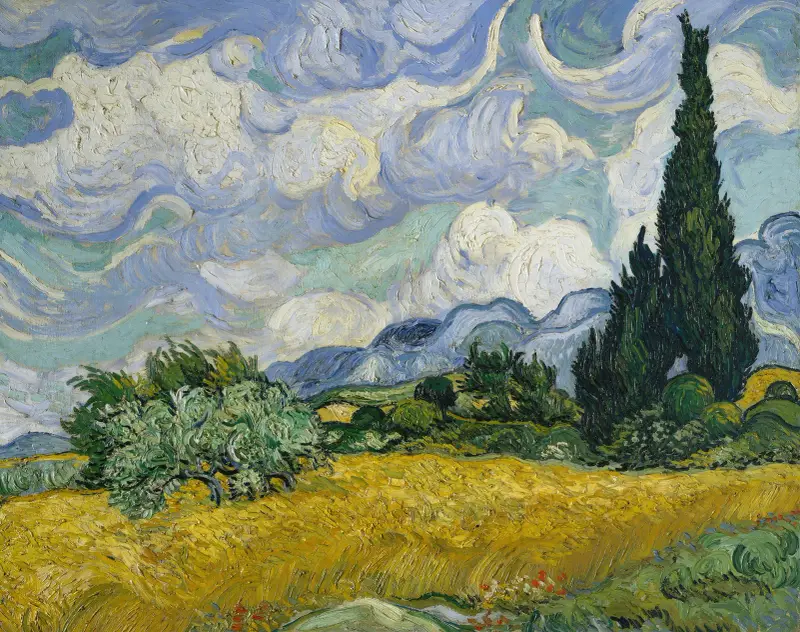 Weizenfeld mit Zypressen von Vincent van Gogh