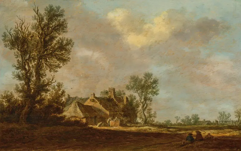 En gård i ett skogslandskap av Jan van Goyen