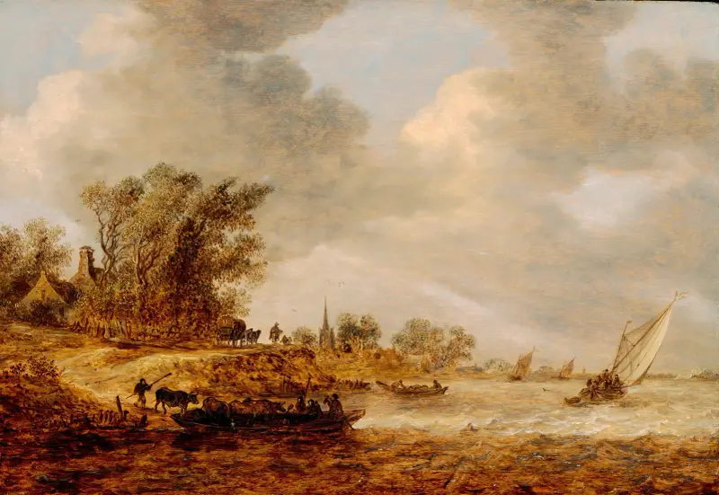 En blåsig dag av Jan van Goyen