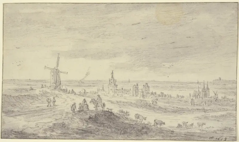Ansicht von Kleve mit Schwanenburg und Stiftskirche av Jan van Goyen