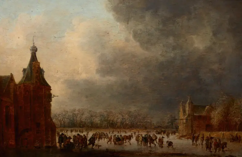 På skridskobanan av Jan van Goyen