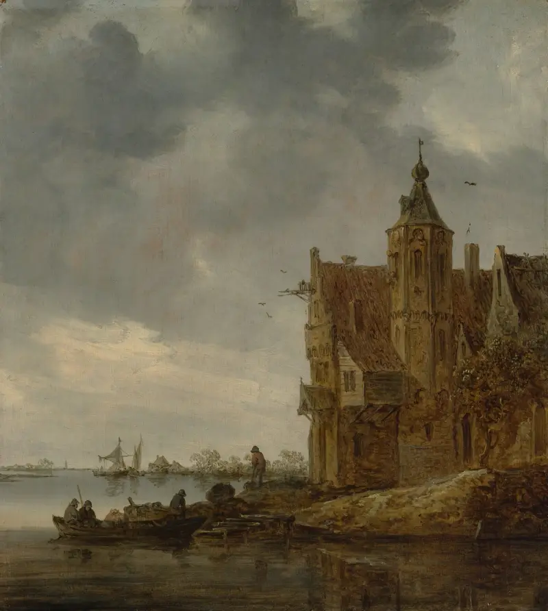 Lanthus vid vattnet av Jan van Goyen