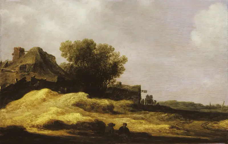 Dynlandskap med värdshus av Jan van Goyen