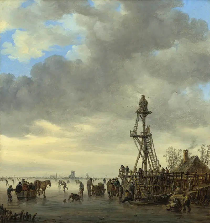 Isscen nära ett trädtorn av Jan van Goyen
