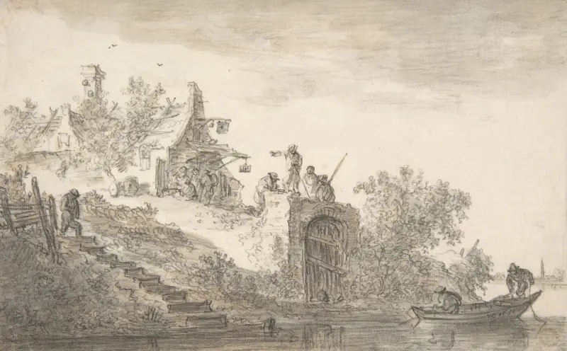 Landskap med figurer av Jan van Goyen