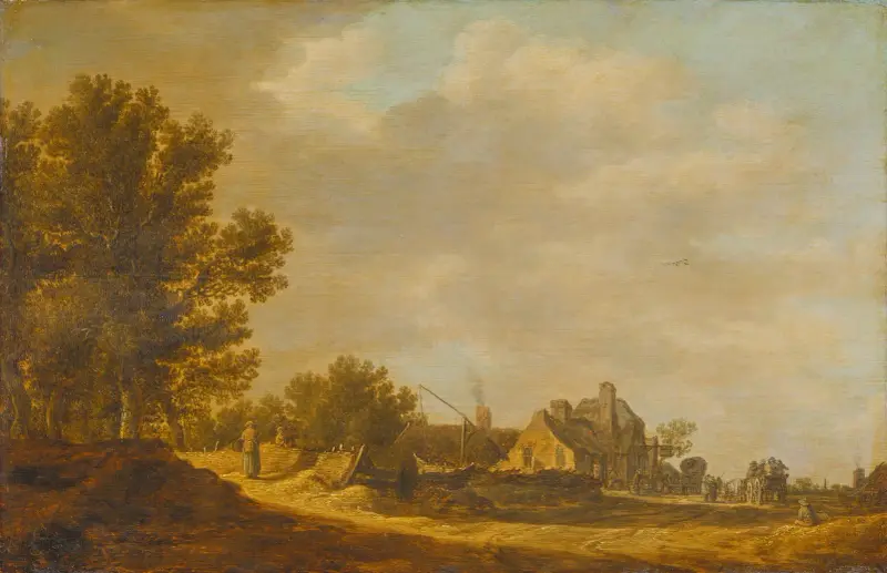 Landskap med krog av Jan van Goyen