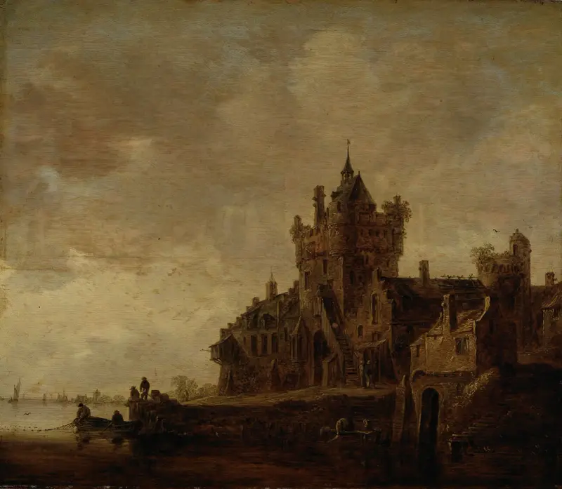 Flodlandskap med slott av Jan van Goyen