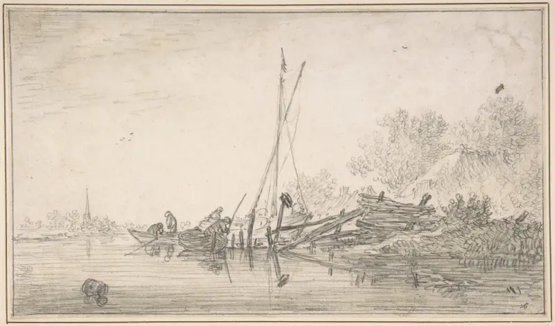 Flodlandskap av Jan van Goyen