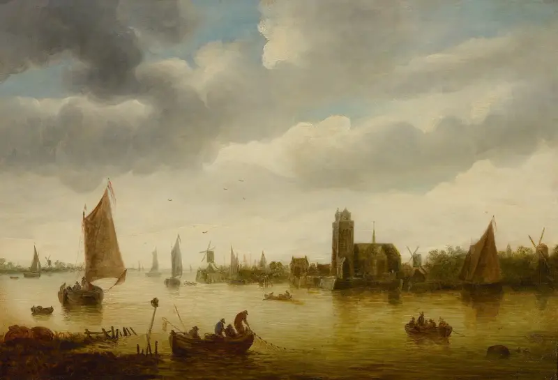 Rivieralandskap av Jan van Goyen
