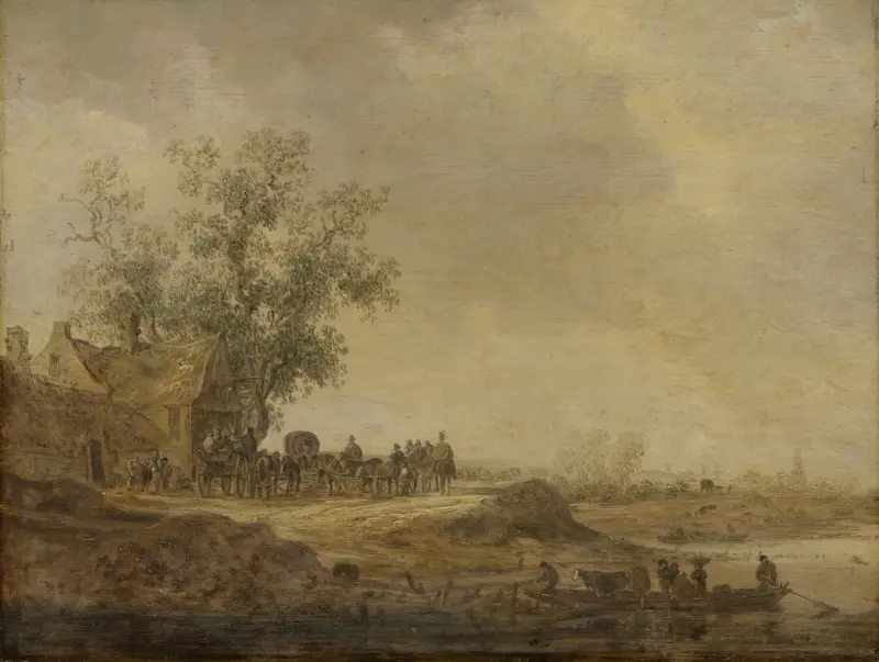 Postój przed zajazdem, Jan van Goyen