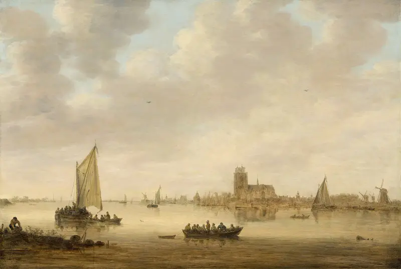 Utsikt över Dordrecht från Dordtse Kil av Jan van Goyen