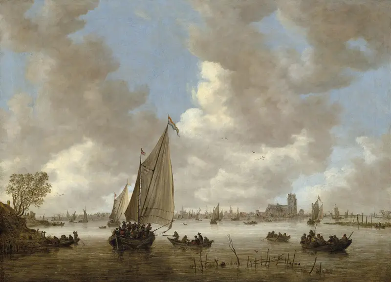 Utsikt över Dordrecht från norr av Jan van Goyen