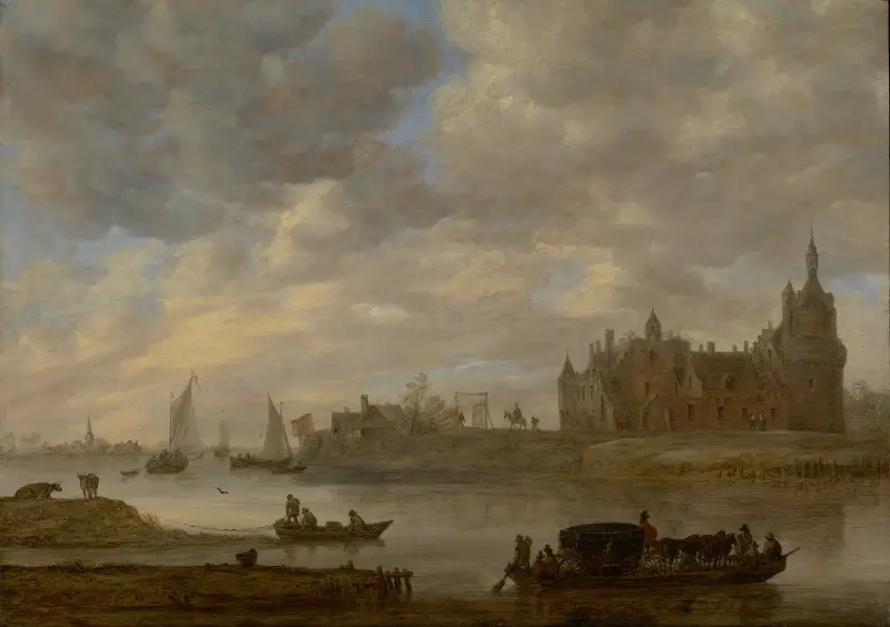 Widok na zamek Duurstede w Wijk bij Duurstede, Jan van Goyen