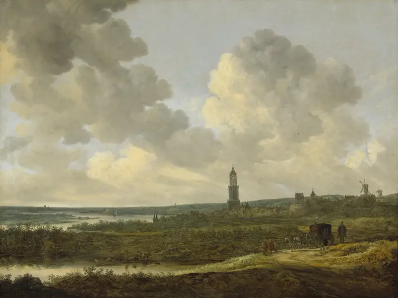 Utsikt över Rhenen av Jan van Goyen