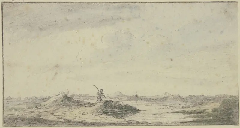 Vandrare i dynlandskap av Jan van Goyen