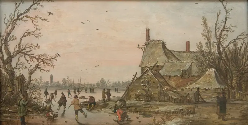 Vinterscen vid en gård av Jan van Goyen