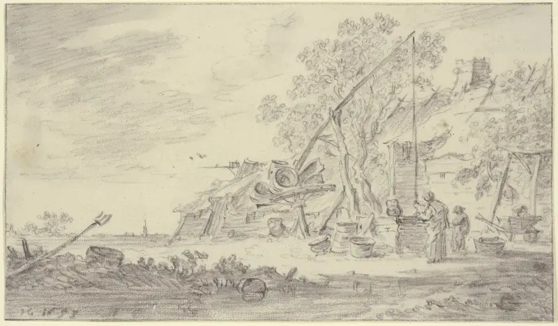 Brunn med hög hävstång av Jan van Goyen