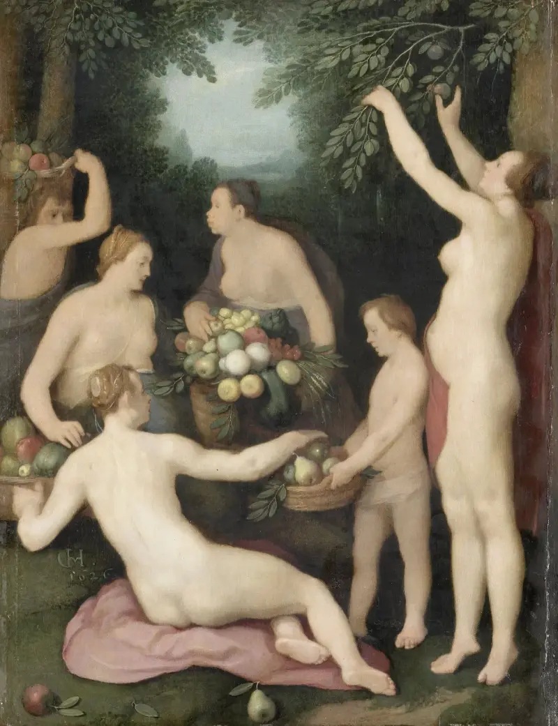 Pomona Receiving the Harvest of Fruit av Cornelis Cornelisz Van Haarlem