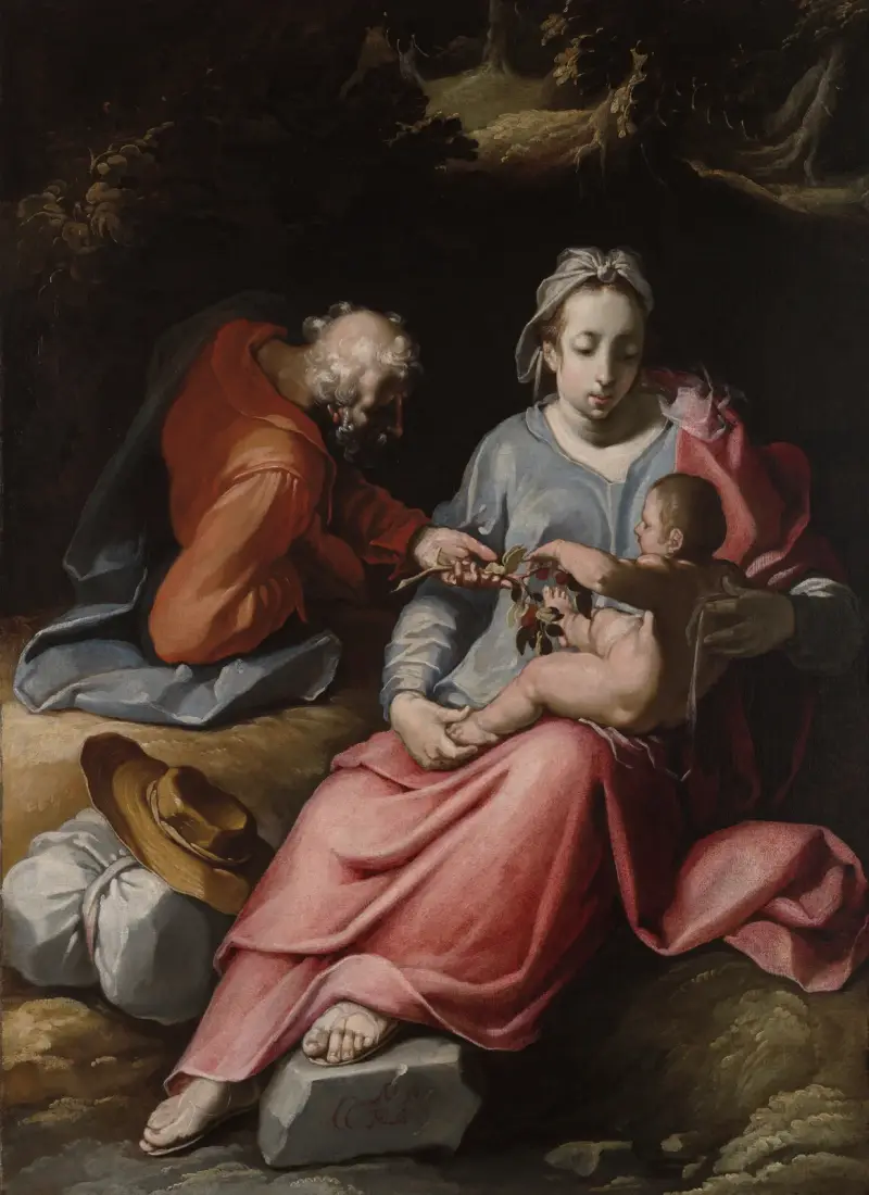 Den heliga familjen av Cornelis Cornelisz Van Haarlem