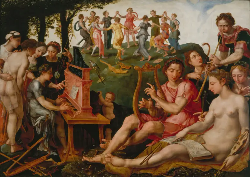 Apollo och muserna av Maarten Van Heemskerck
