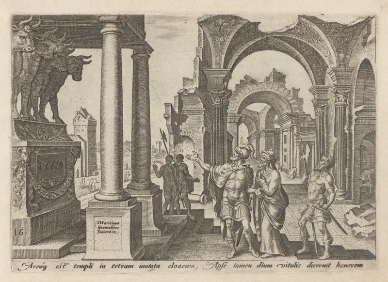 Jehu Adoring The Golden Calves av Maarten Van Heemskerck