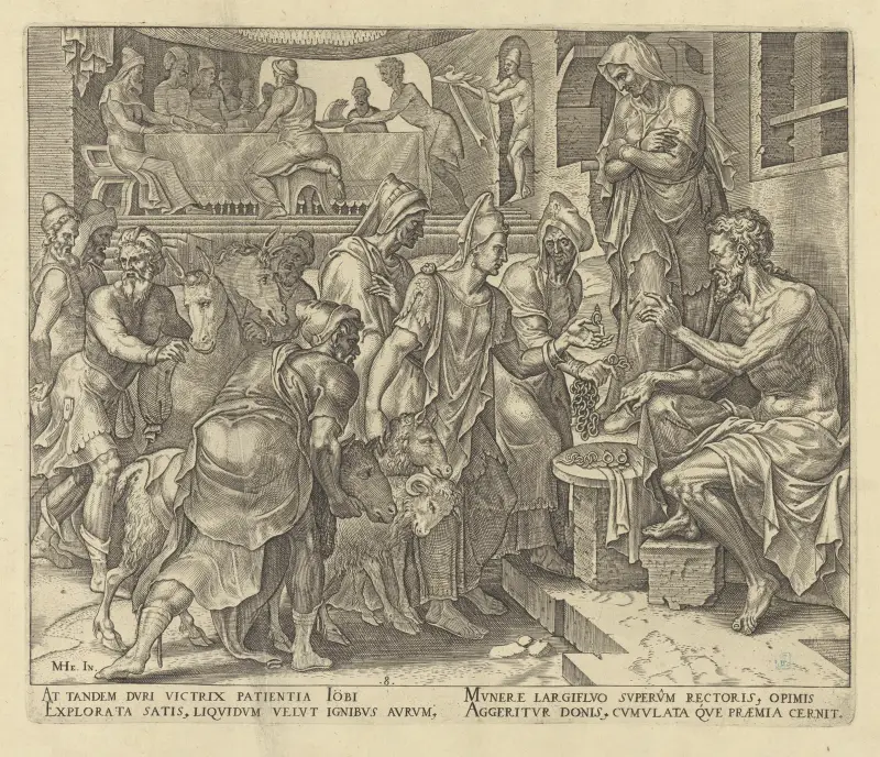 Hiob empfängt Gaben von Maarten Van Heemskerck