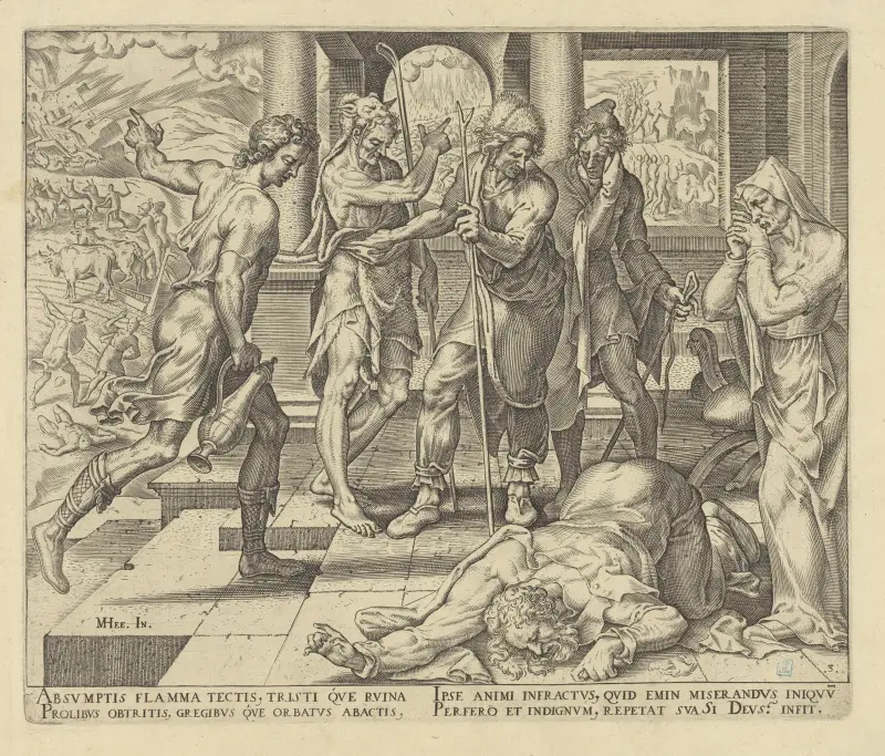 Hiob empfängt die schlechte Nachricht von seinem Unglück von Maarten Van Heemskerck