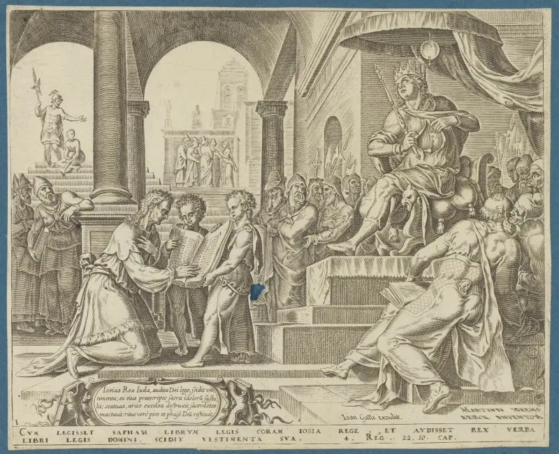 Saphan liest Josia das Gesetzbuch vor von Maarten Van Heemskerck