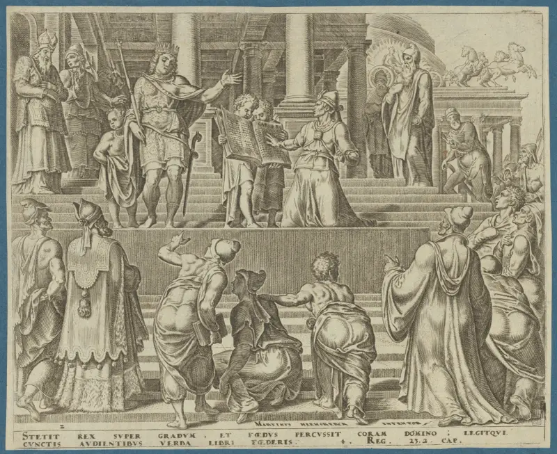Lagen läses inför folket av Maarten Van Heemskerck