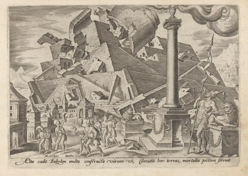 The Destruction of The Tower of Babel and The Dispersion of The Peoples av Maarten Van Heemskerck