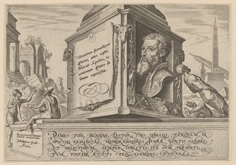 Judefolkets olyckor – Titelblad av Maarten Van Heemskerck