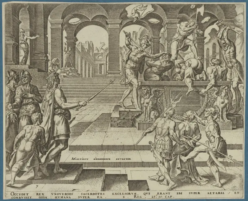 Die Ermordung der Priester von Samaria von Maarten Van Heemskerck