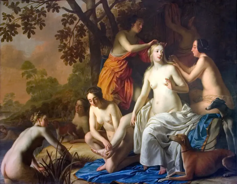 Diana med sina nymfer av Gerard van Honthorst