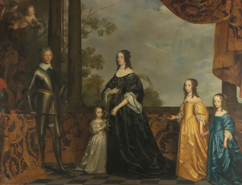 Frederick Henry, his Consort Amalia of Solms, and their Three Youngest Daughters av Gerard van Honthorst